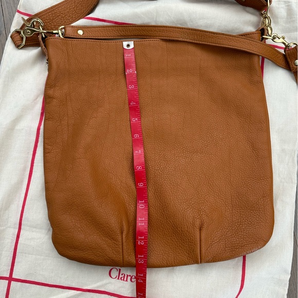 Clare V. Veronique Crossbody Tote Bag Tan Pebble Leather - Picture 6 of 15